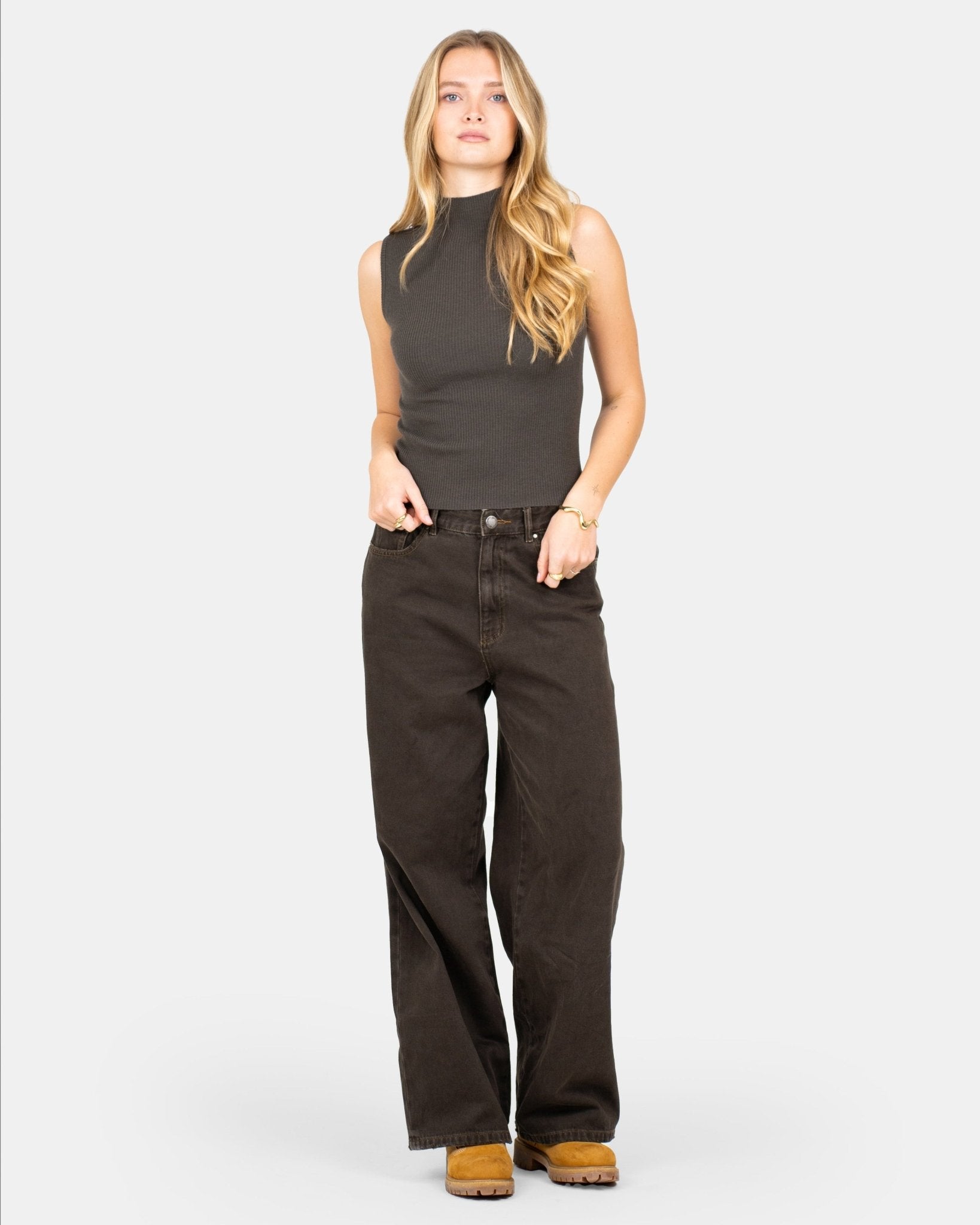 Highneck knitted Top Grå | Skagen - clothing.dk